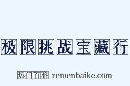 极限挑战宝藏行是什么意思的图片